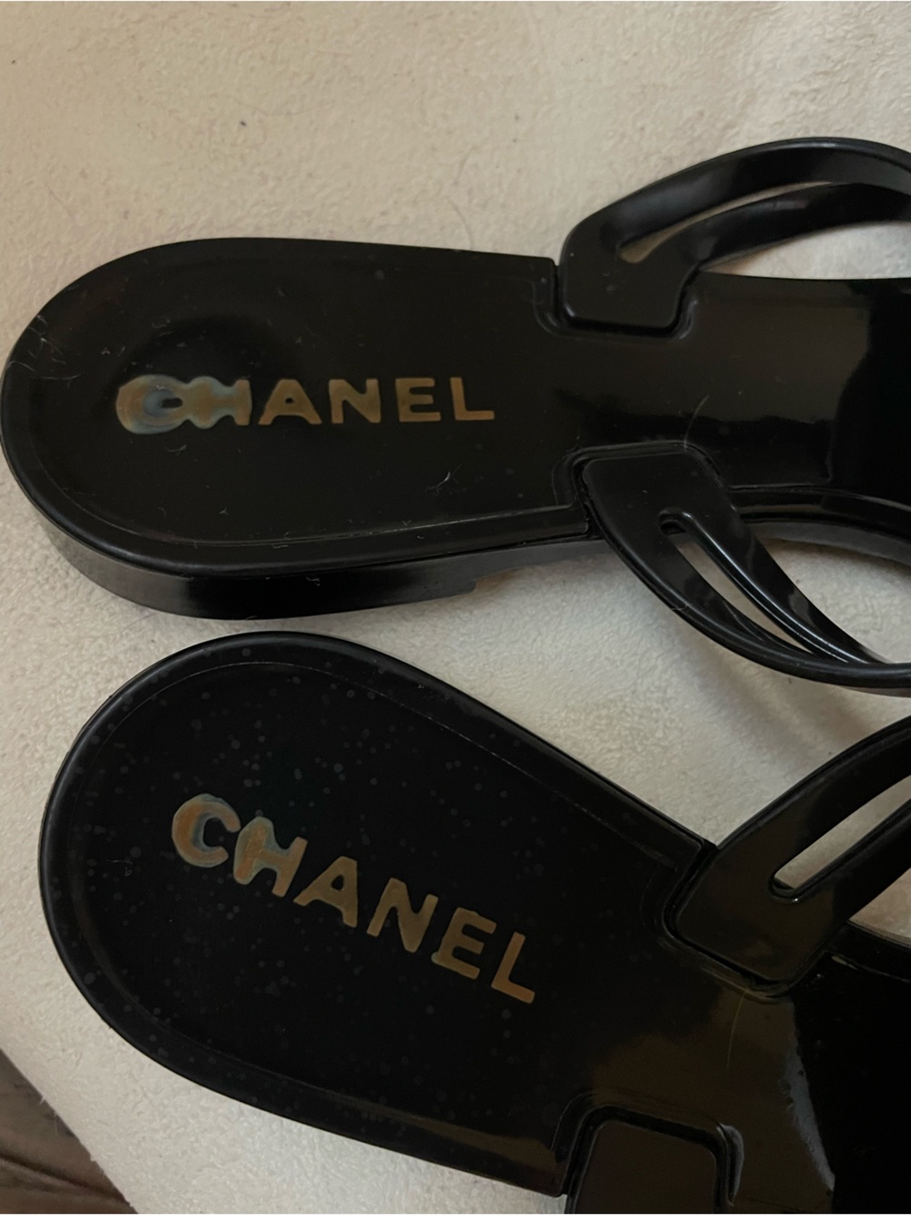 Authentic CHANEL Coco Camellia Sandals black Jelly Flip Flops Women - Picture 3 of 7